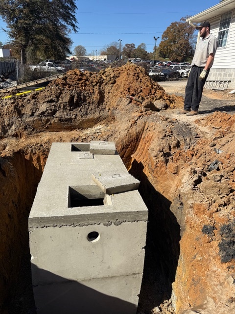 Septic tank installation project in progress